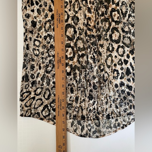Robert Graham 100% silk leopard print sequins detail blouse balloon sleeves - Picture 5 of 16